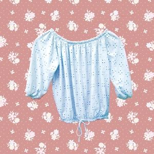 ✨️💕 Ardene Patterned Strapless White Loose Crop Top Womens Small